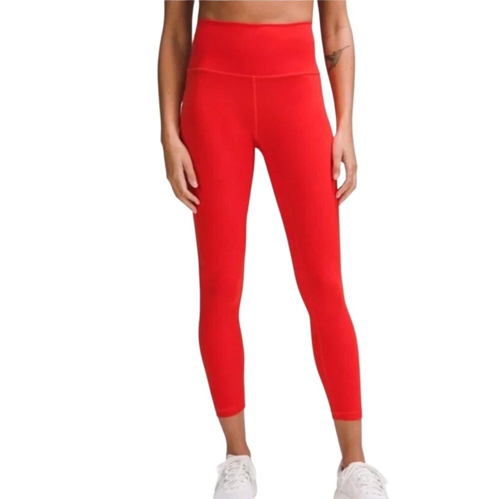 Lululemon Womens  2 Wunder Train High Rise Tight 26" Pants Bright Red Leggings